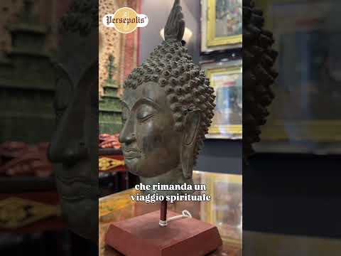 Scultura in bronzo testa di Buddha