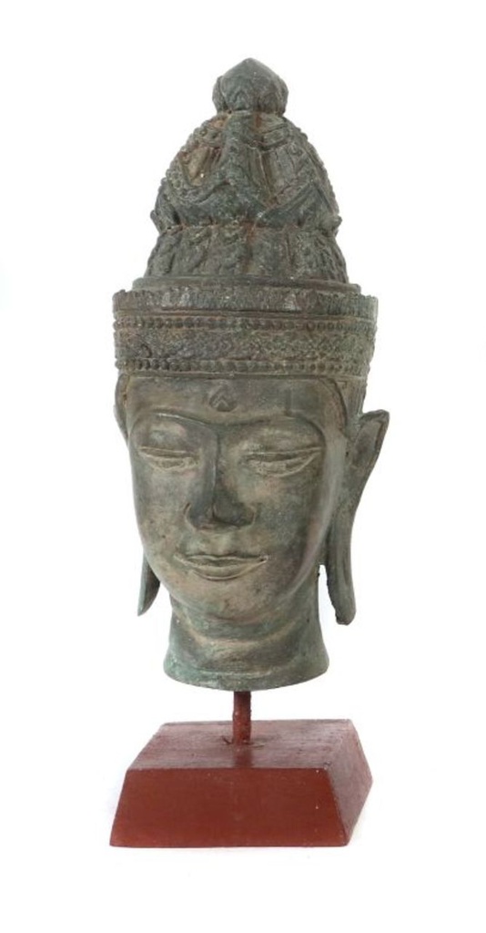 [AS1094] Scultura in bronzo testa di Buddha