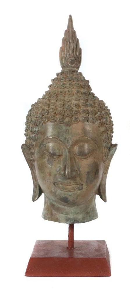 [AS1095] Scultura in bronzo testa di Buddha