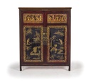 Credenza Cinese in legno laccato e formelle