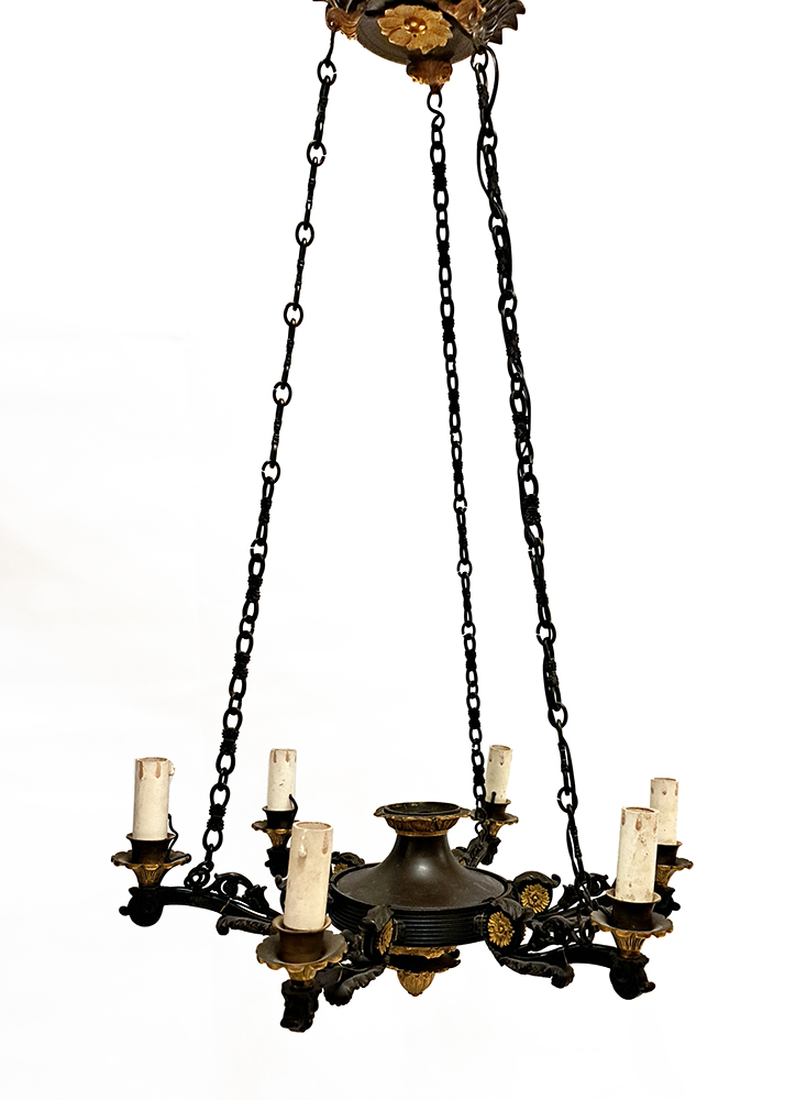 Piccolo lampadario Carlo X a 6 luci