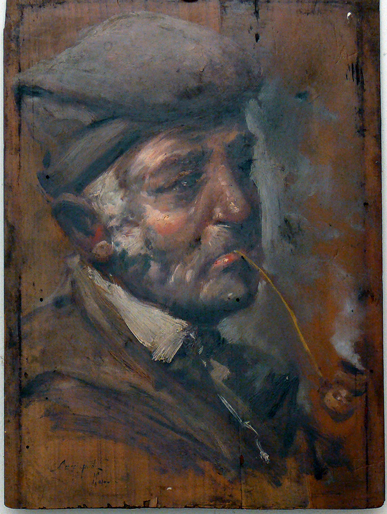 [CA1201] Dipinto raff. "Il fumatore di pipa"