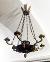 Lampadario Carlo X in bronzo a 6 luci