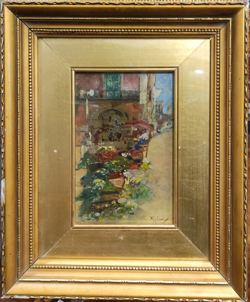 [CA1275] Piccolo olio su tavoletta "Migliaro"