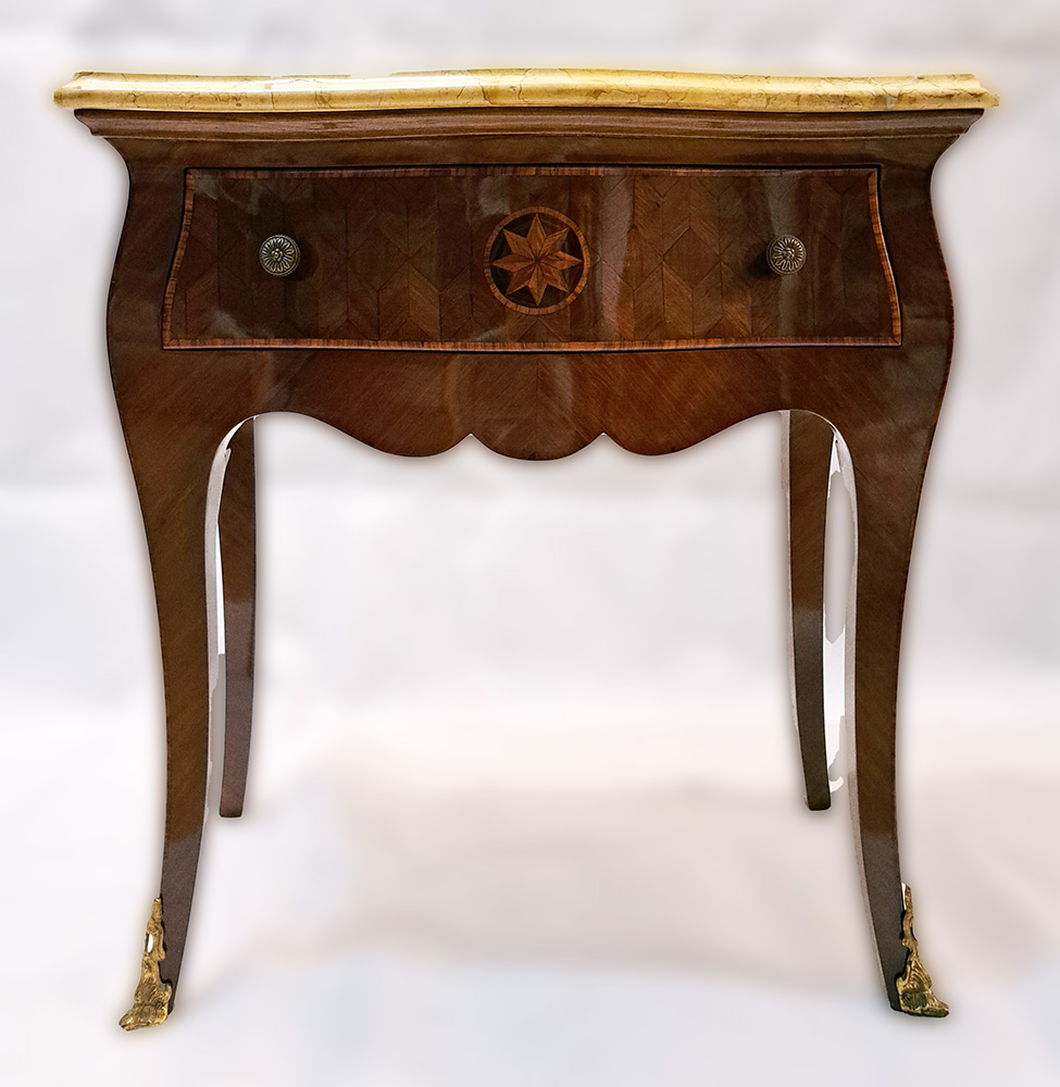 [CA1276] Coppia di comodini napoletani con marmo Siena