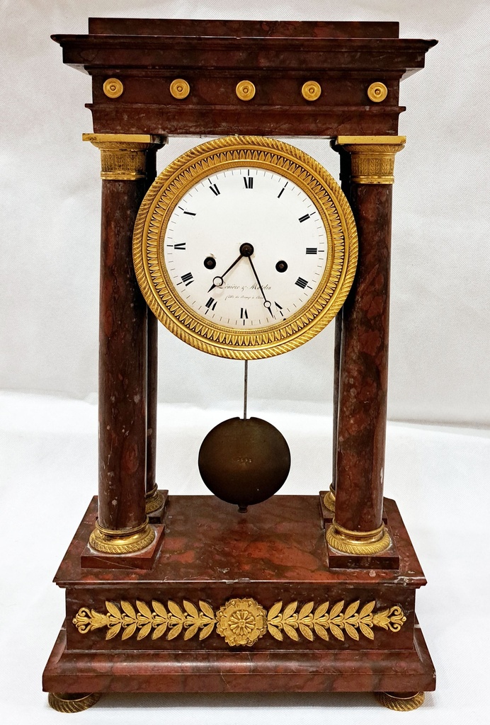 [CA1299] Orologio a colonna in marmo rosso di Francia