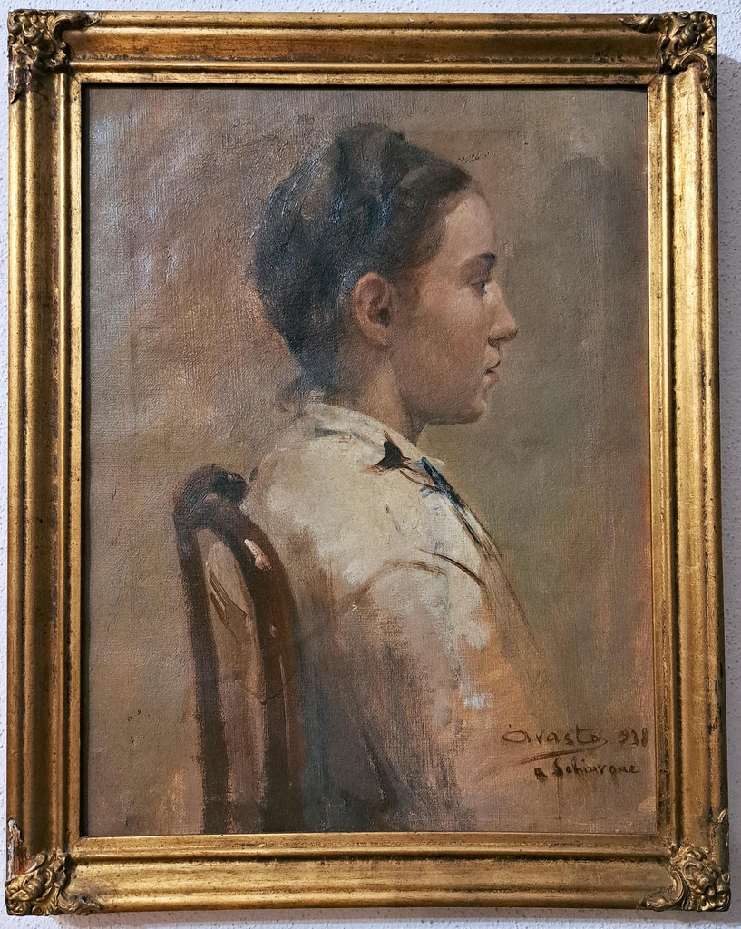 [CA1306] Dipinto raff. "Profilo di donna" - Giovanni Avasto