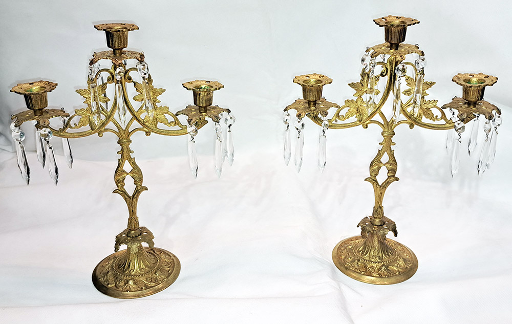 [CA1321] Coppia di piccoli candelabri a 3 luci
