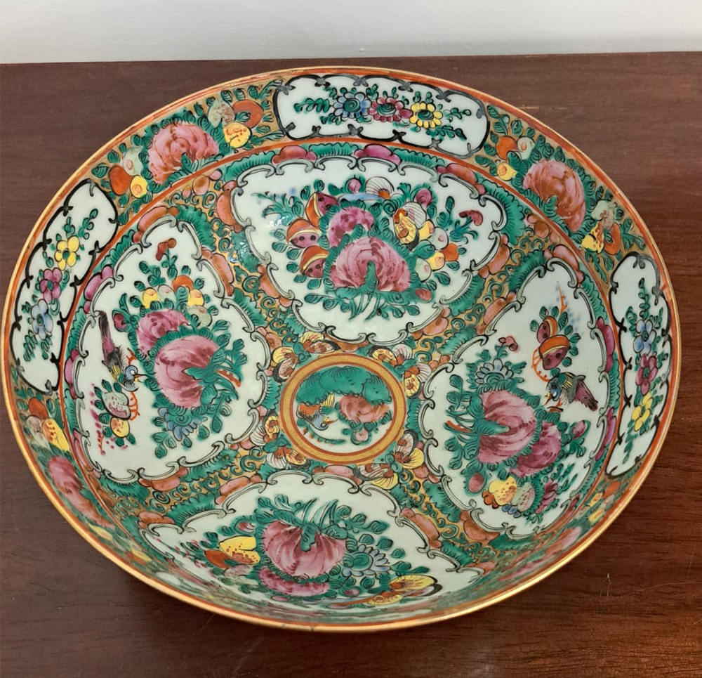 [CA1357] Ciotola in porc. Policr. Fam. Verde