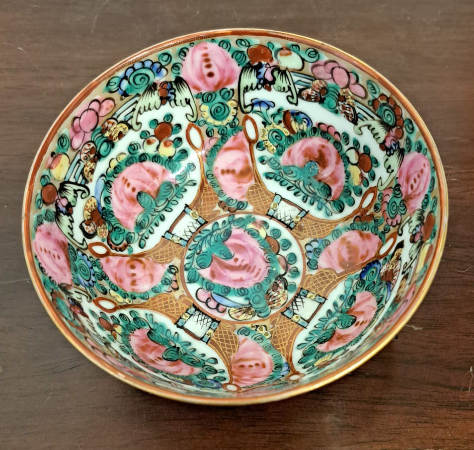 [CA1360] Piccola Ciotola in porc. Policr. Fam. Rosa