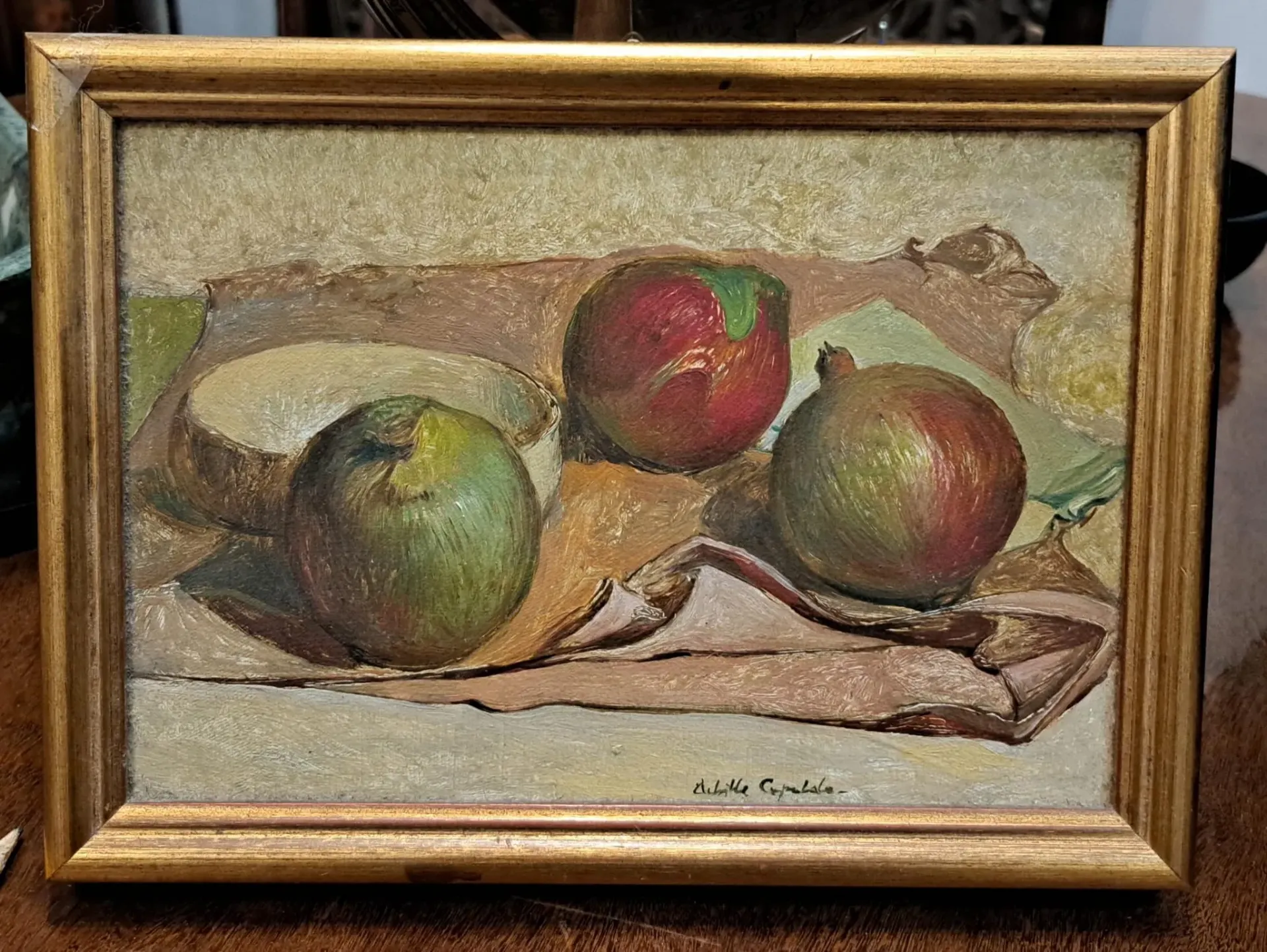 [Z/1913] Achille Capaldo, Natura morta, olio su tavola