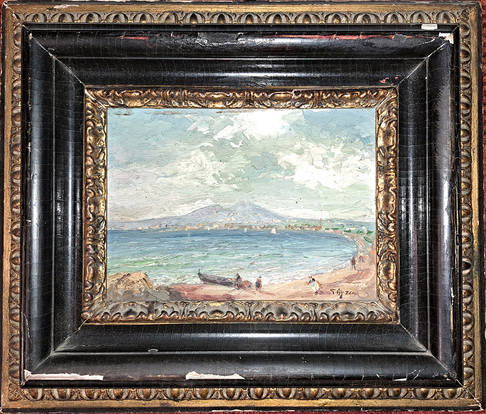 [CA1461] Piccolo dipinto con veduta di Napoli "G. Aprea"