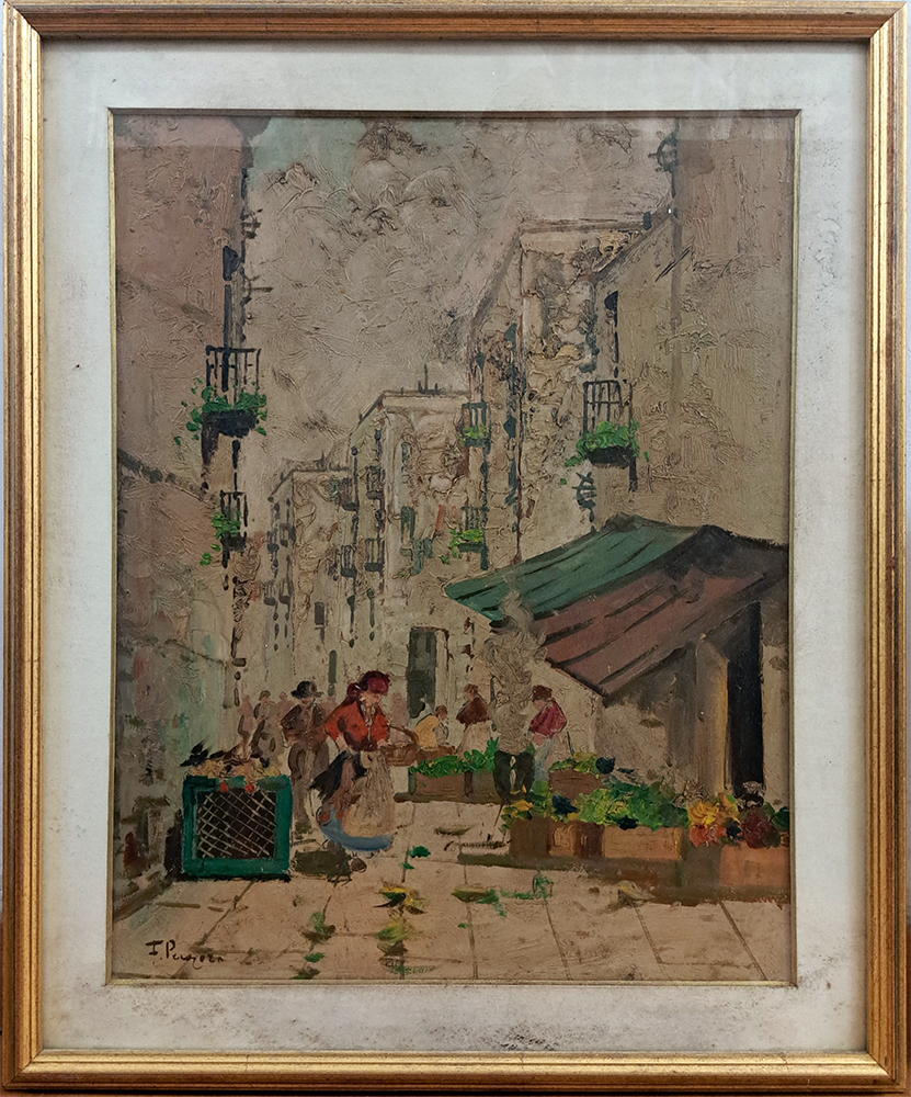 [CA1502] Acquerello raff. "mercato"