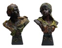 Coppia di busti orientali in terracotta
