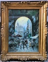 Dipinto f.to Amedeo Sica con "scene di mercato"