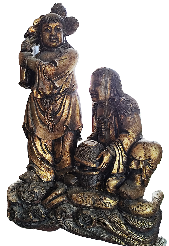 Scultura in legno dorato