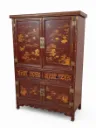 Piccola credenza in lacca rossa