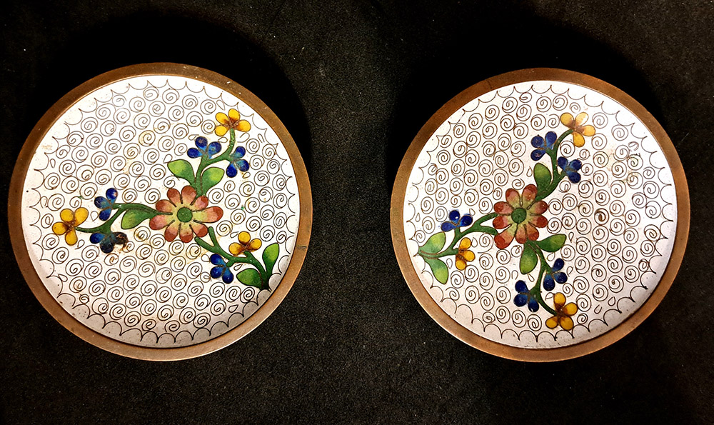 [Z1852] Coppia di piattini Cloisonnè