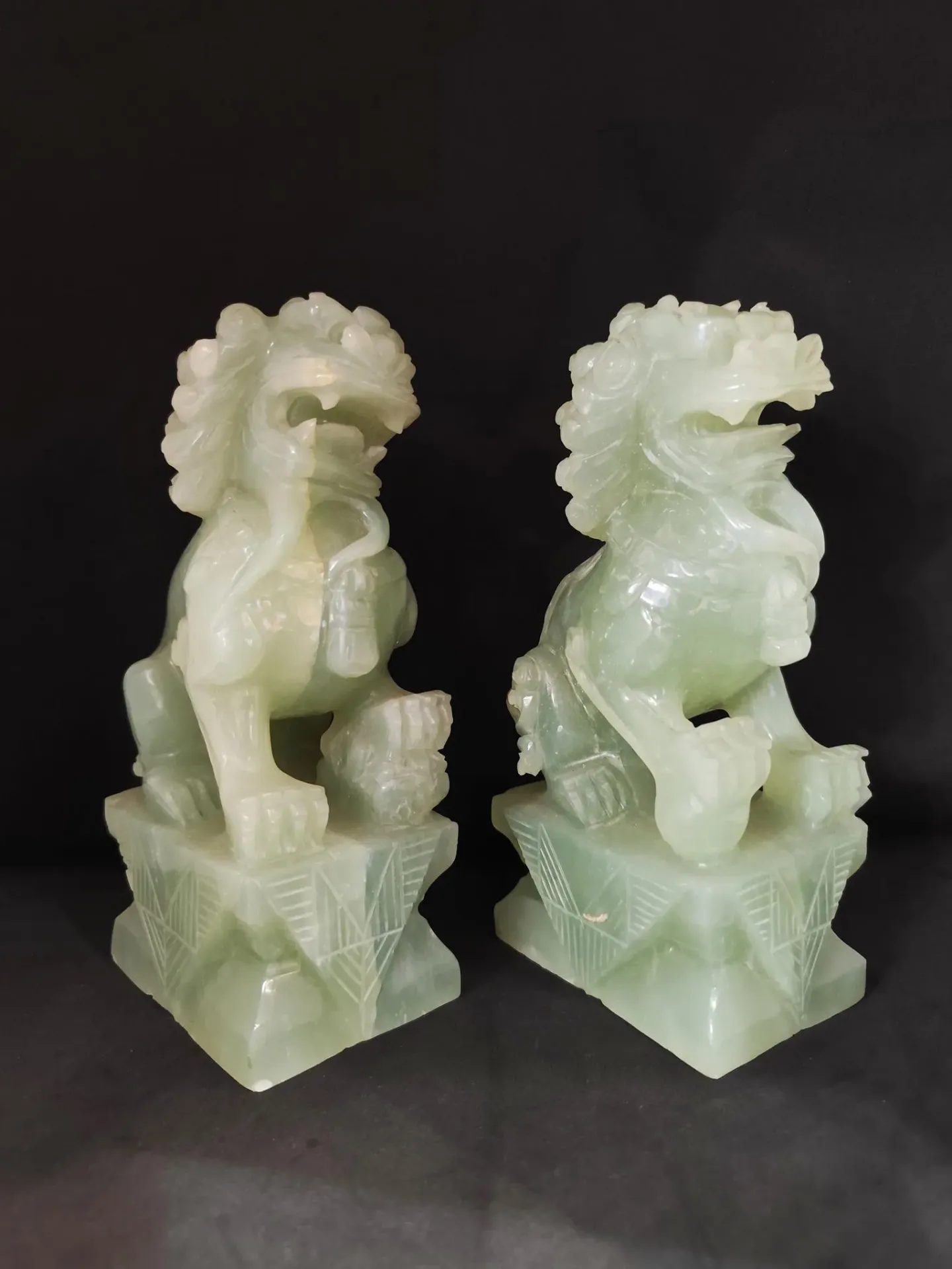 Coppia di cani di Pho in giada