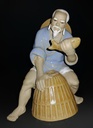 Venditore di pesce in maiolica Sancai