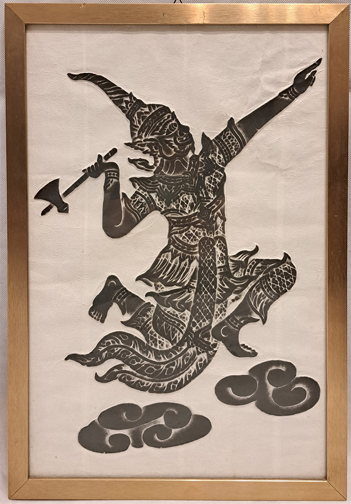 [ZG1021] Xilografia Indonesia "guerriero"