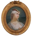 Ritratto ovale di donna (pastello) - E. Augy