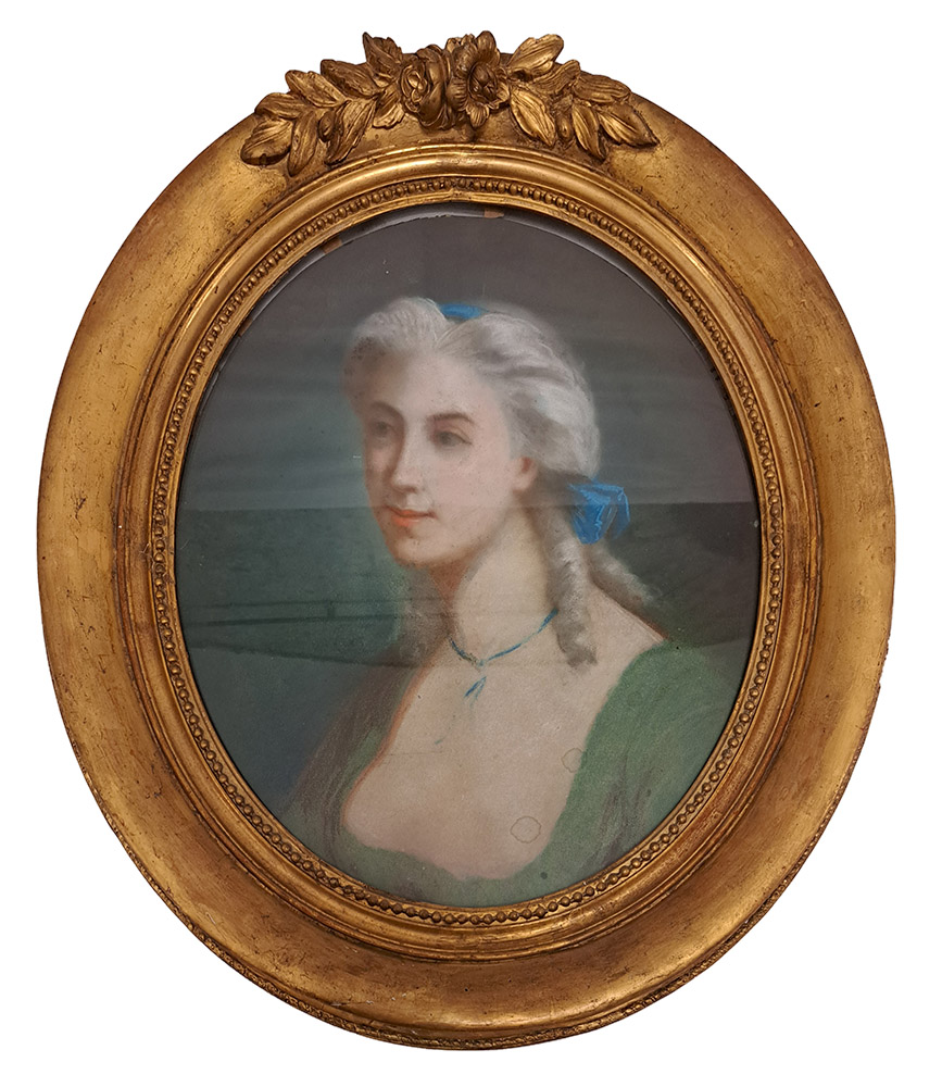 [ZG1054] Ritratto ovale di donna (pastello)