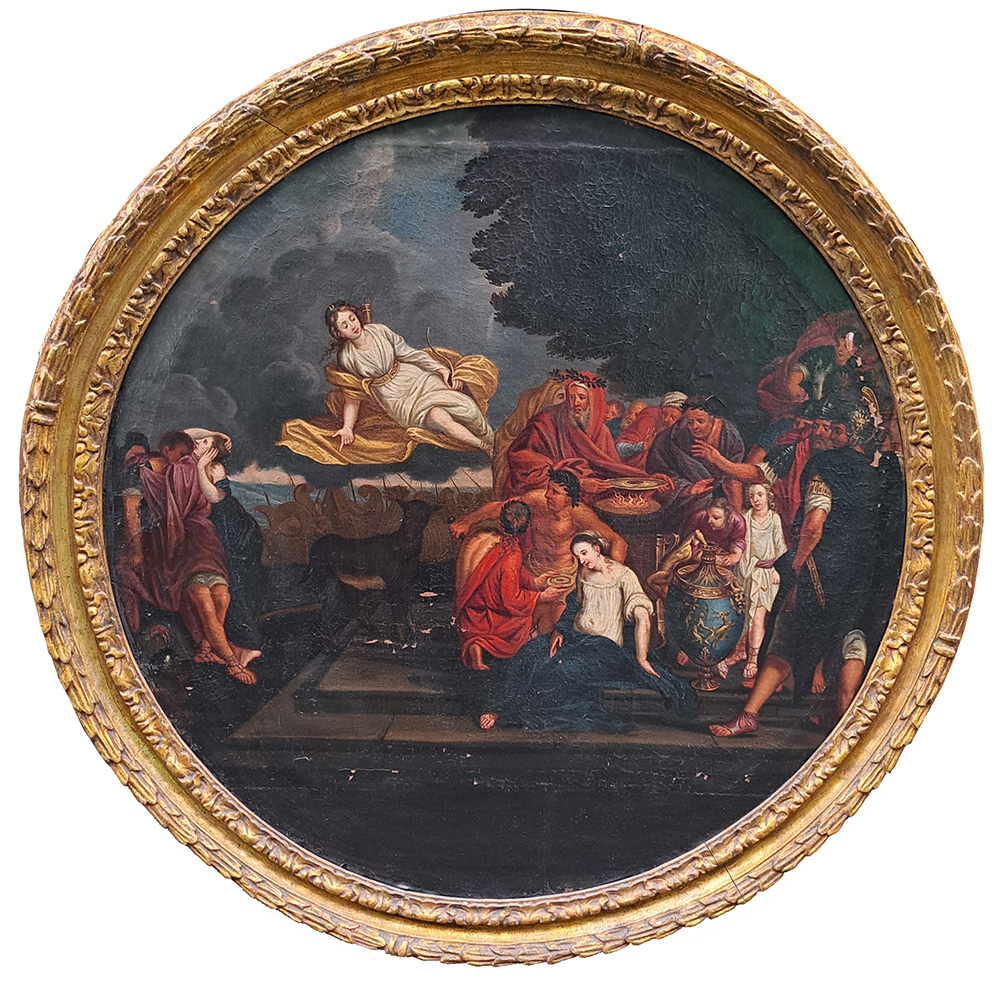 Dipinto tondo '700 - Il sacrificio di Ifigenia