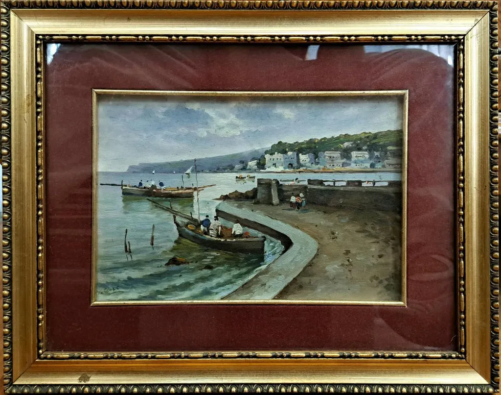 [CA/1578] Ignoto - Molo con barca