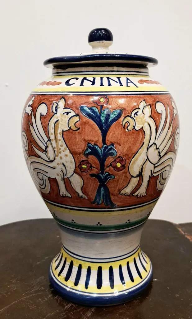 [CA/1597] Vaso da farmacia - L'antica di Deruta - China