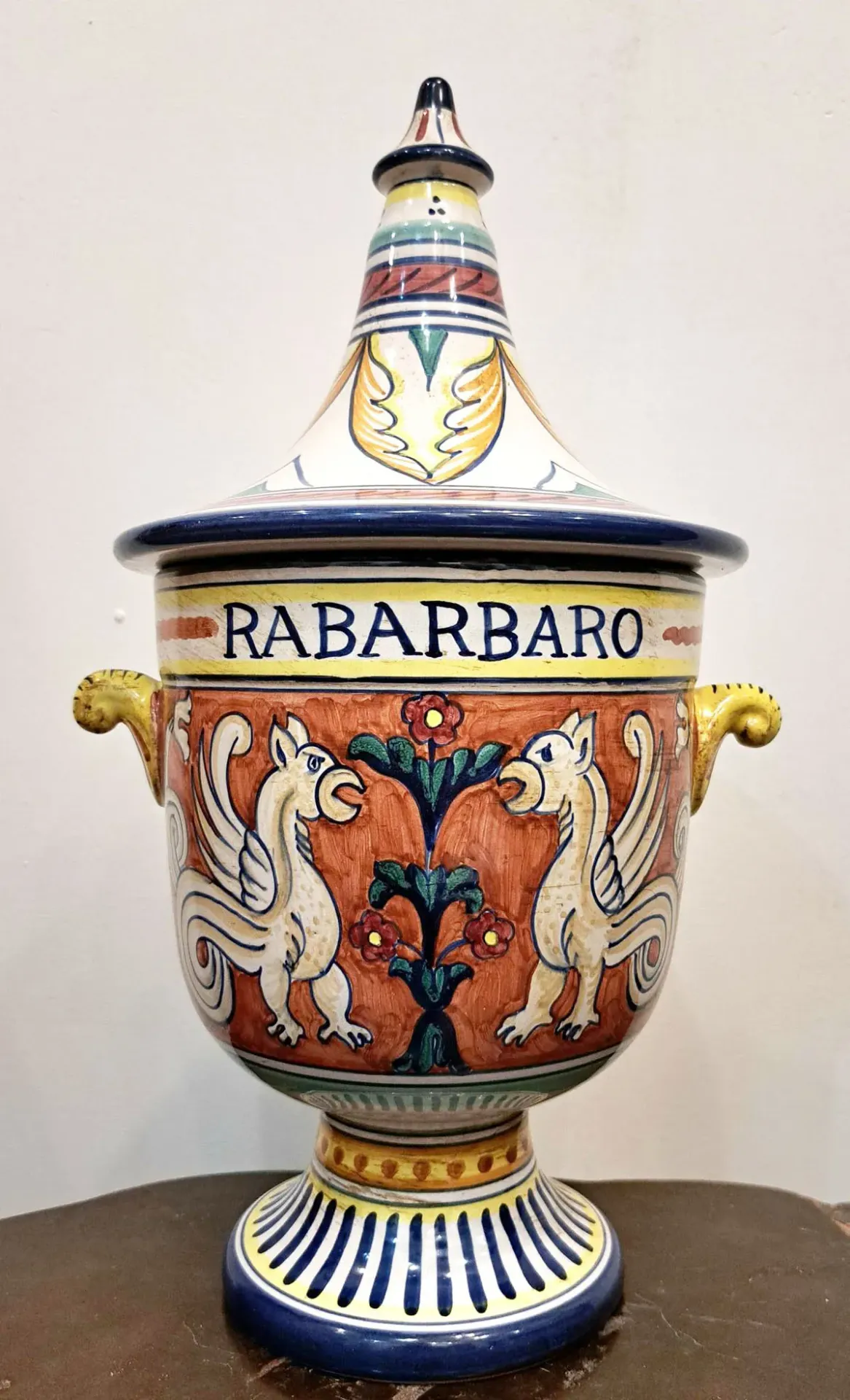 [CA/1598] Vaso da farmacia - L'antica di Deruta - rabarbaro
