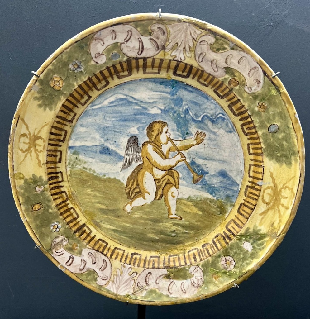 Piatto decorativo in ceramica policroma - Mollica